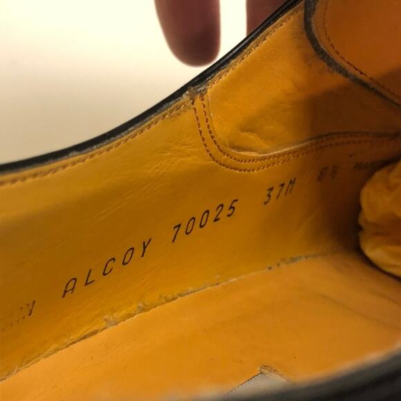 Mezlan Square Toe Bluchers Black Leather Derby Dress Shoes Made in Spain 8.5 - Picture 9 of 12